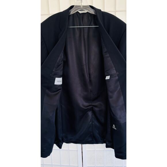 Joseph & Feiss Mens 48R Wool Navy Gold Button Blazer Suit Jacket Career Preppy - Picture 4 of 10